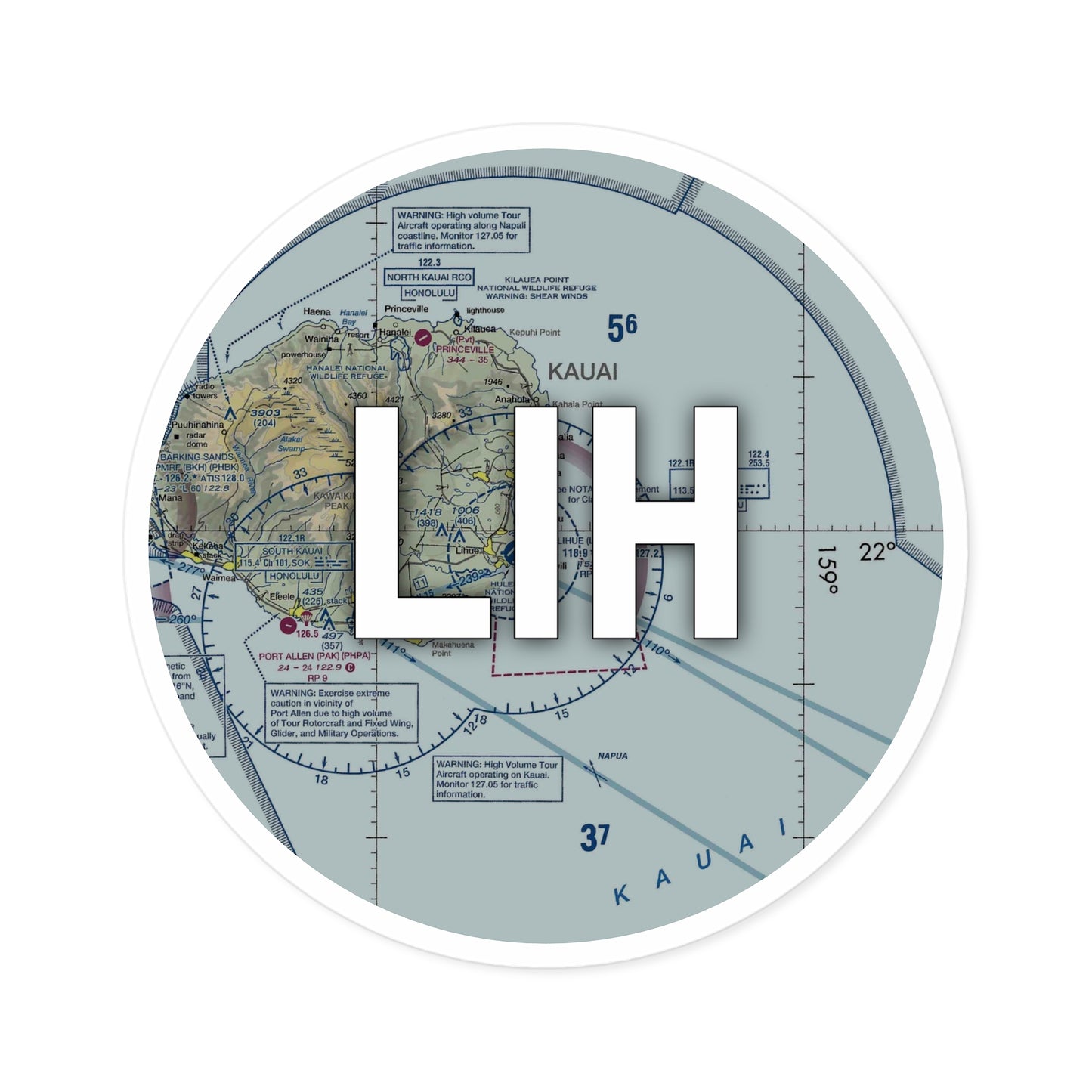 LIH Round Sticker | Lihue Airport Sticker