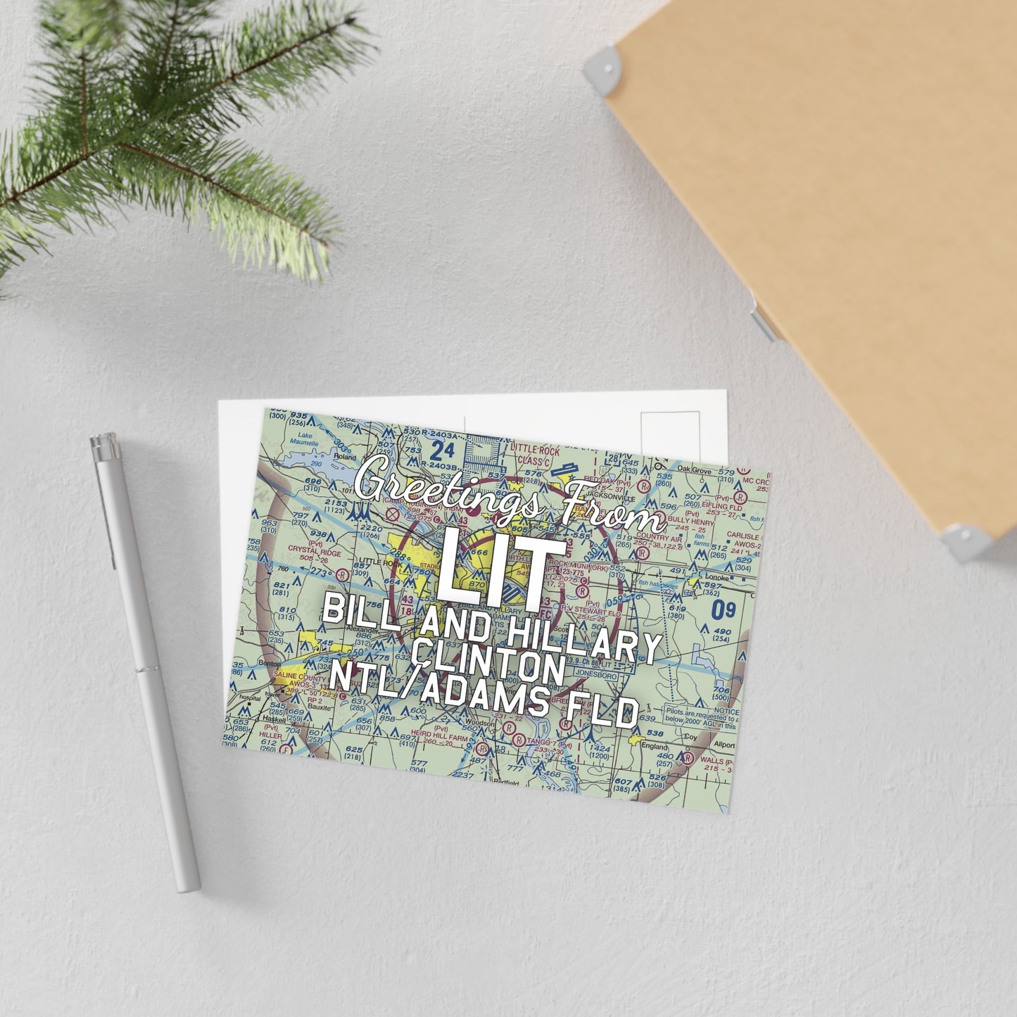LIT Postcard | Bill and Hillary Clinton National/Adams Field Airport Card