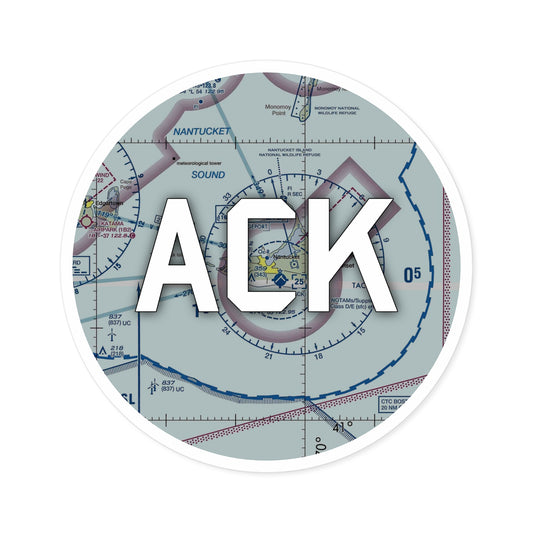 ACK Round Sticker | Nantucket Meml Airport Sticker