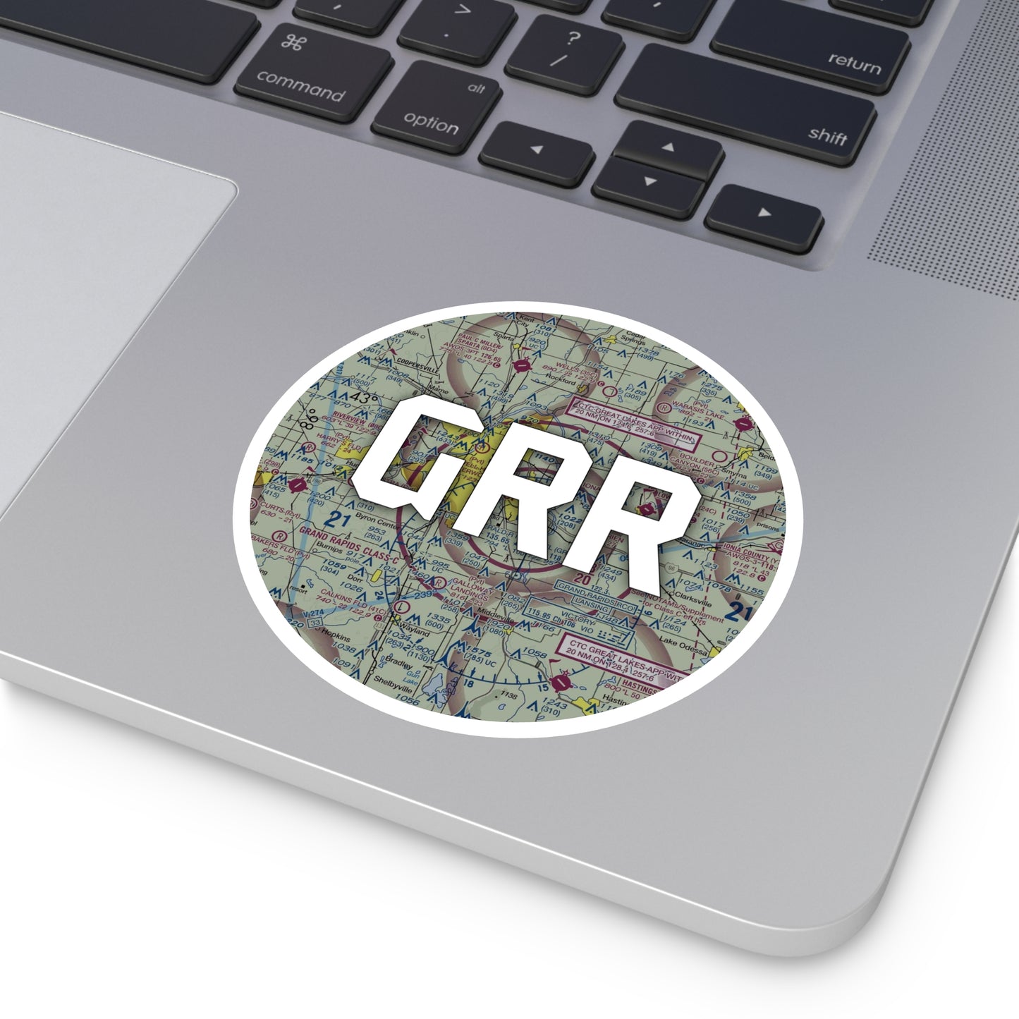 GRR Round Sticker | Gerald R Ford International Airport Sticker