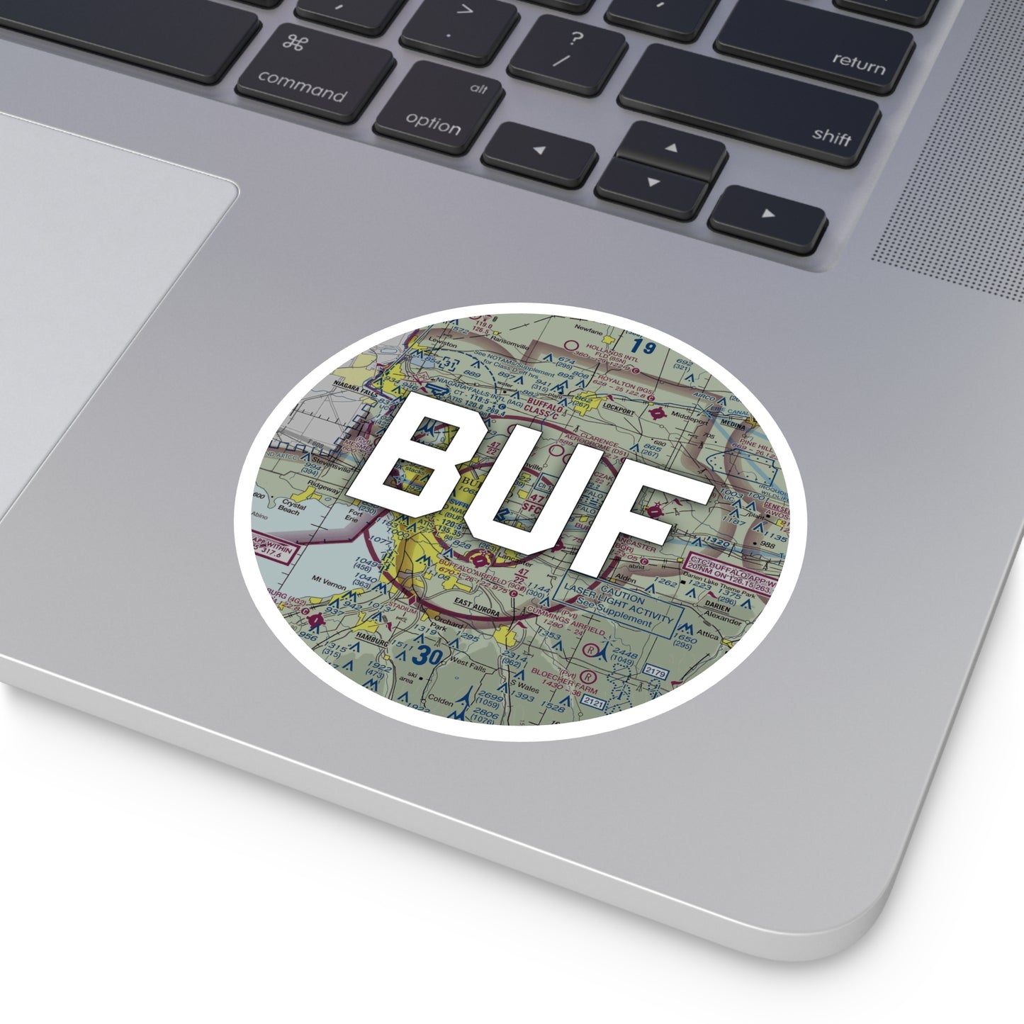 BUF Round Sticker | Buffalo Niagara International Airport Sticker