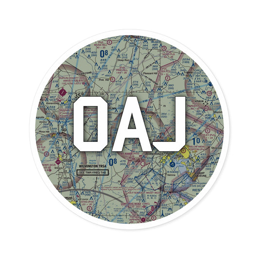 OAJ Round Sticker | Albert J Ellis Airport Sticker