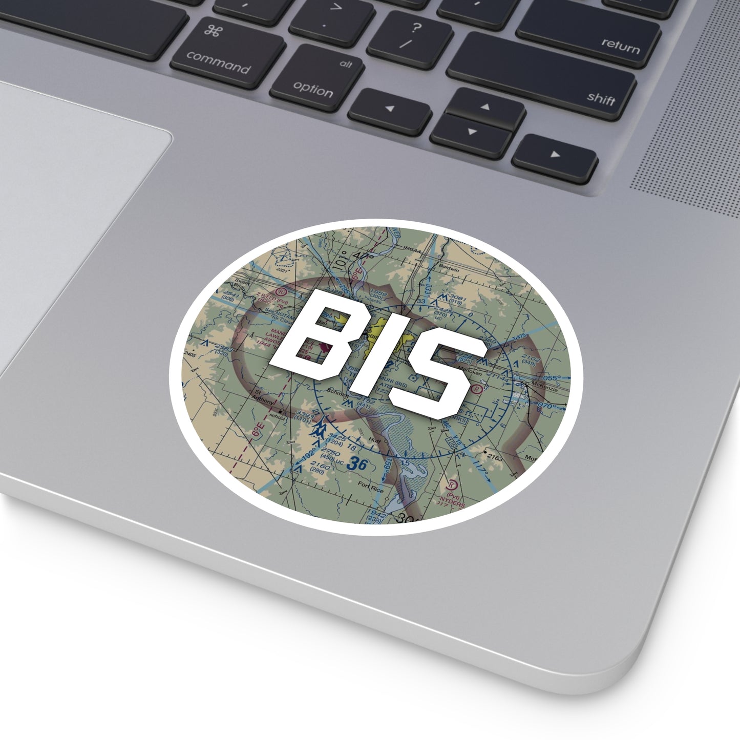 BIS Round Sticker | Bismarck Municipal Airport Sticker