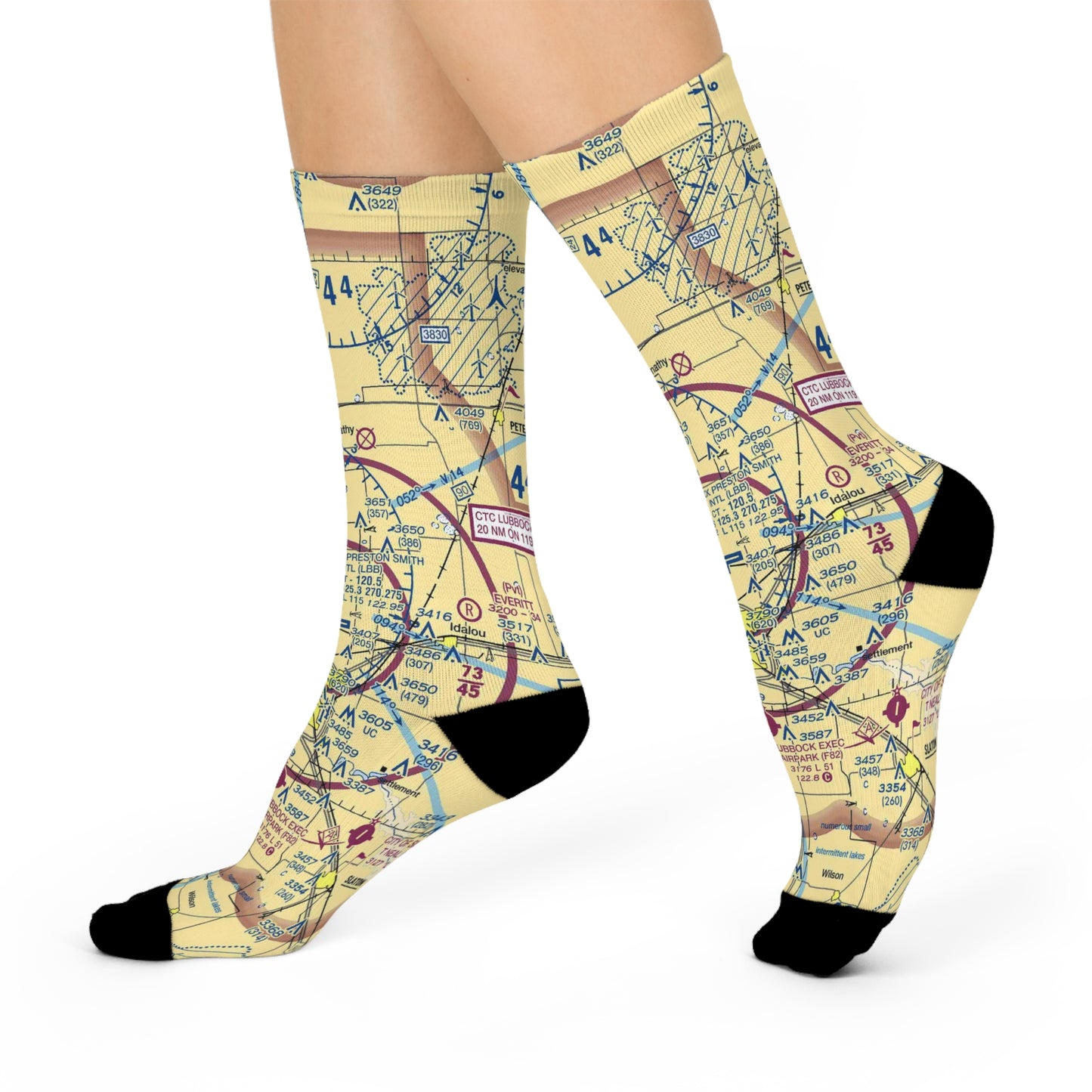 LBB Cushioned Crew Socks | Lubbock Preston Smith International Airport Socks