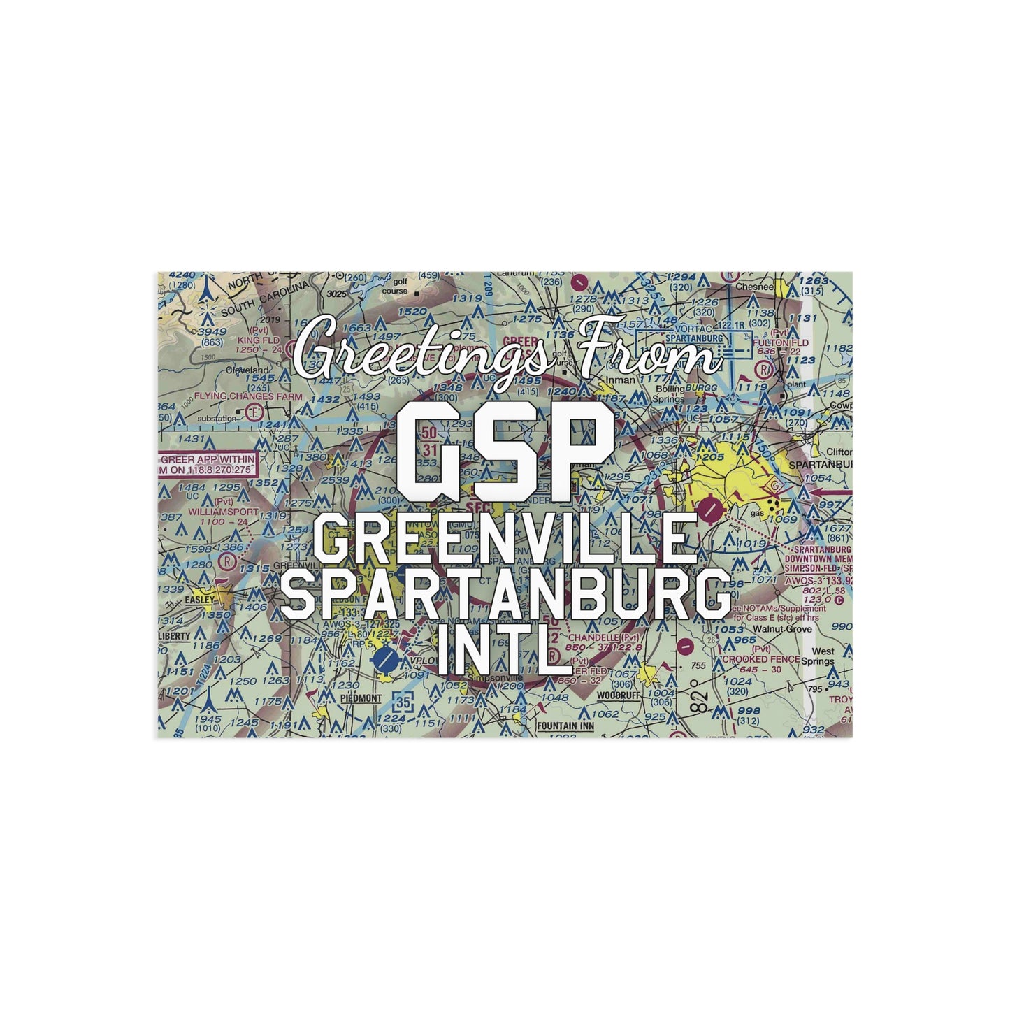 GSP Postcard | Greenville Spartanburg International Airport Card