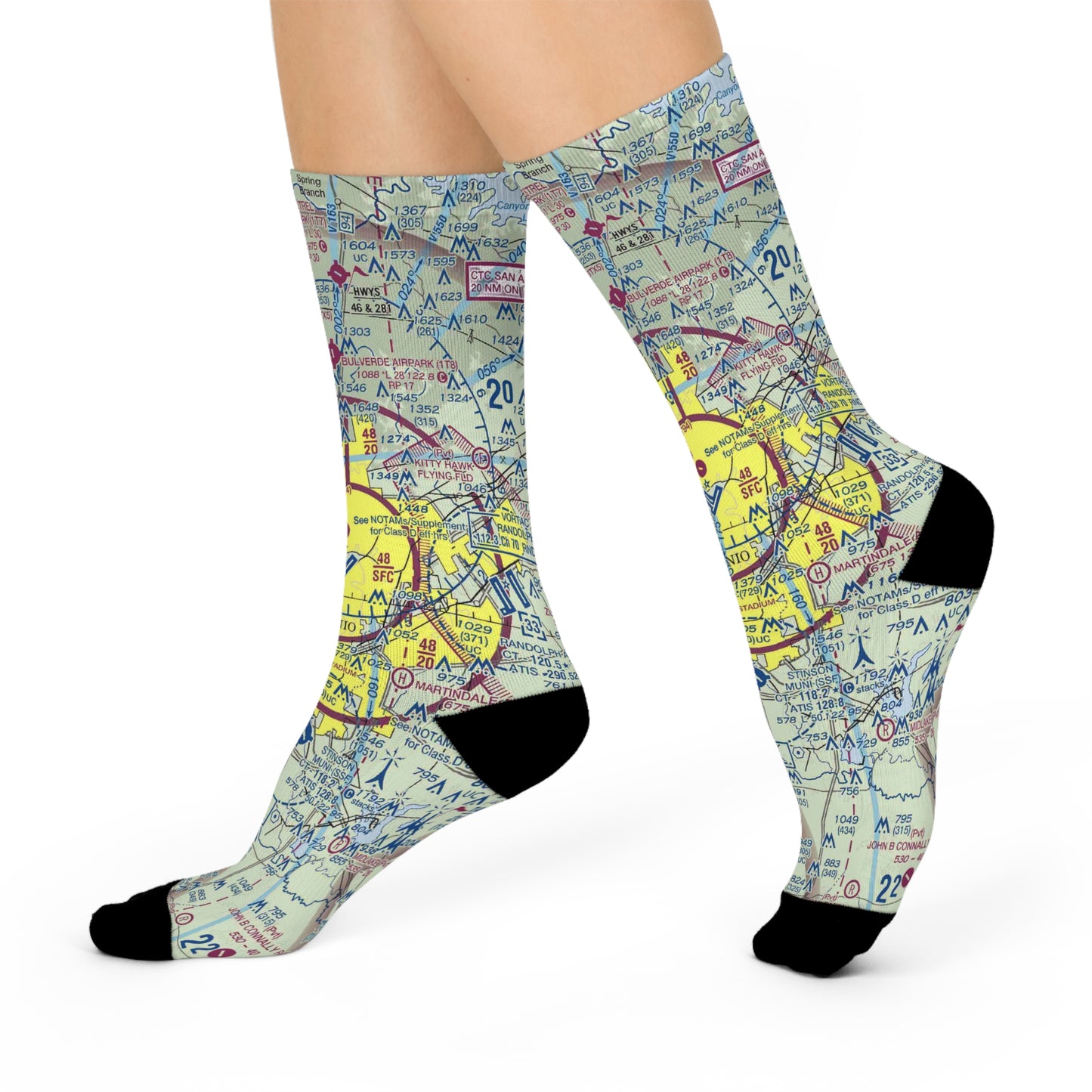 SAT Cushioned Crew Socks | San Antonio International Airport Socks