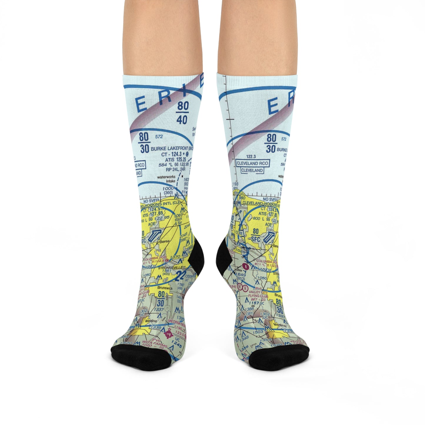 CLE Cushioned Crew Socks | Cleveland-Hopkins International Airport Socks