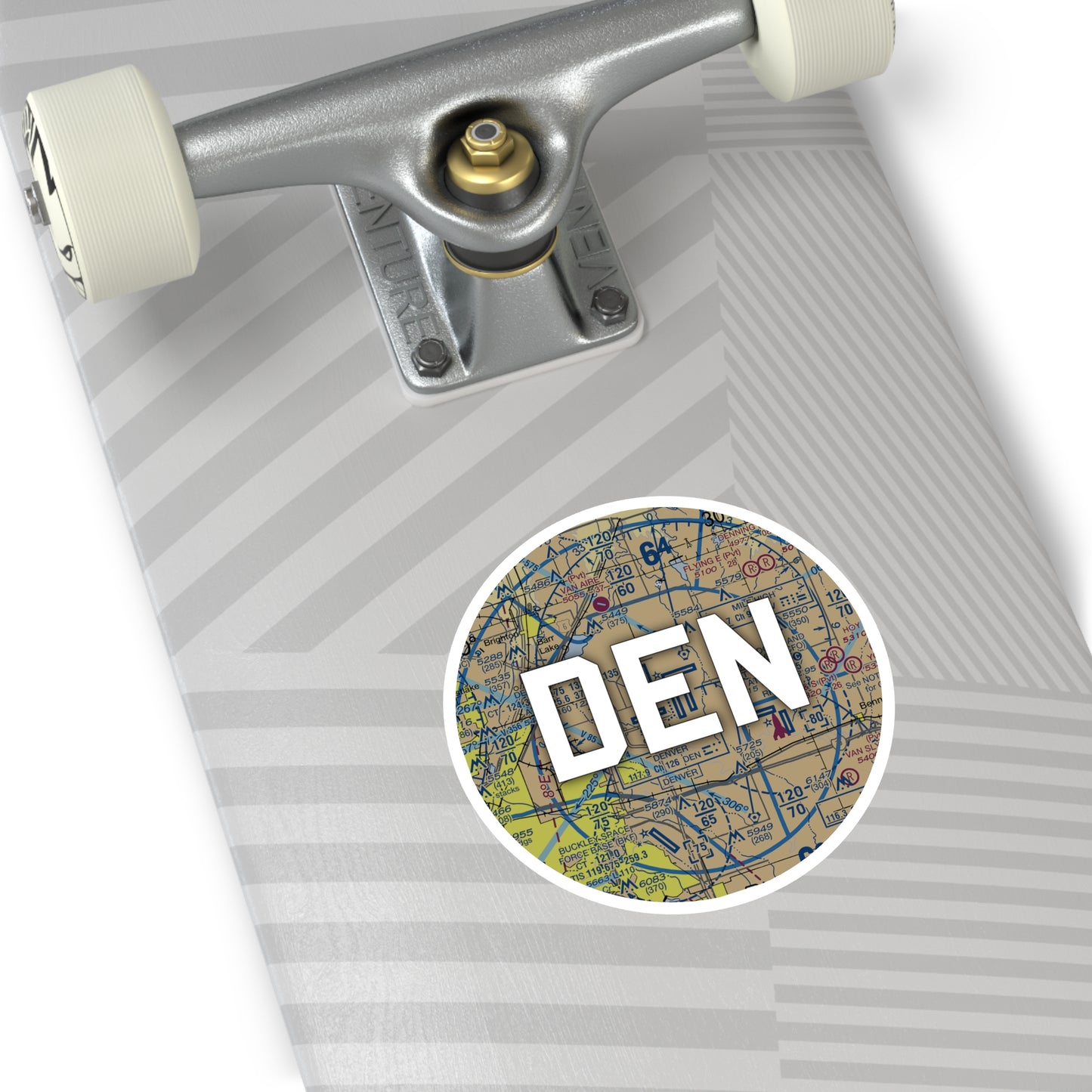 DEN Round Sticker | Denver International Sticker