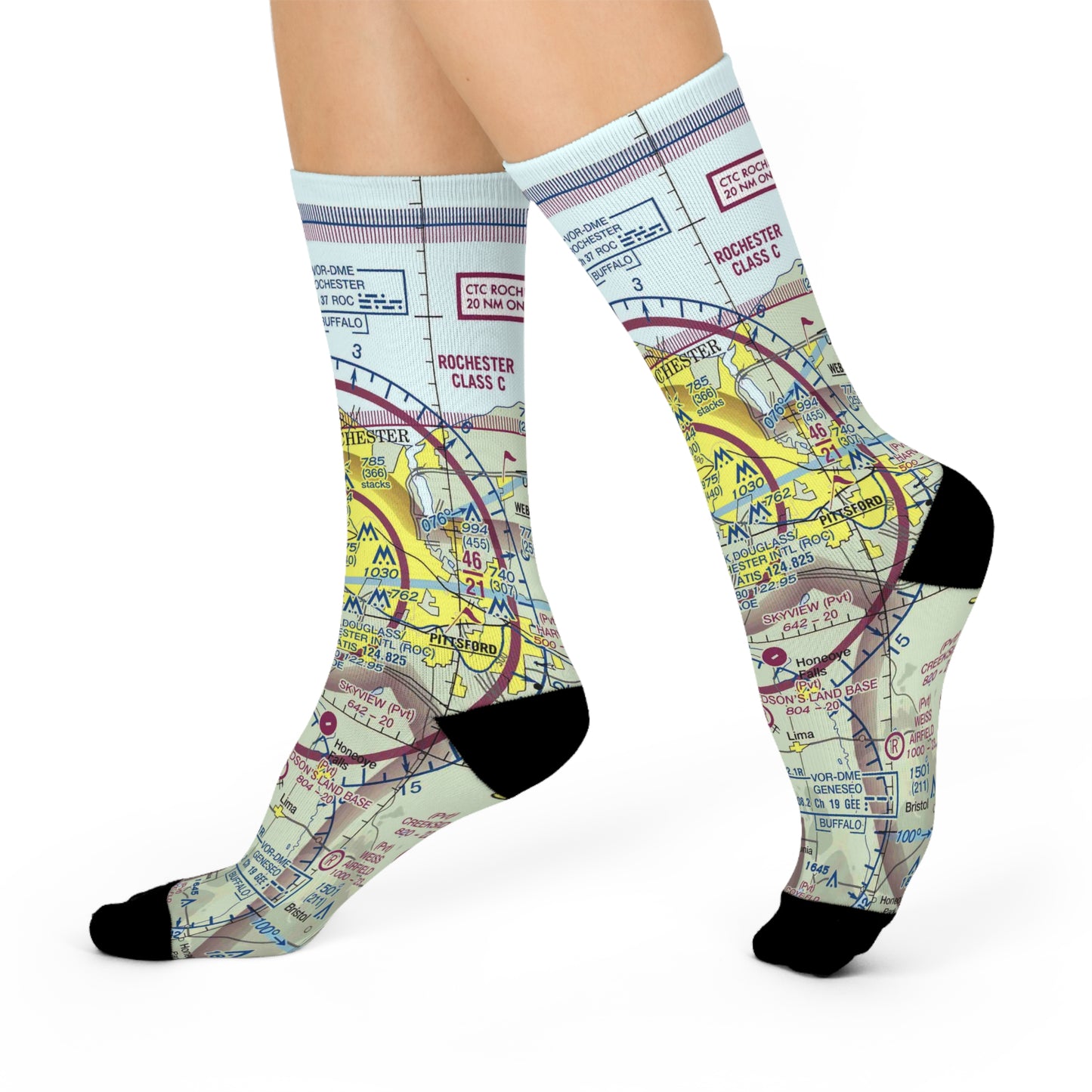 ROC Cushioned Crew Socks | Frederick Douglass/Greater Rochester International Airport Socks