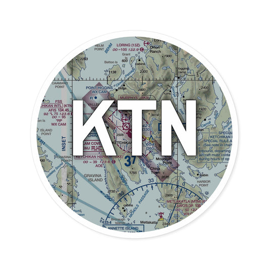 KTN Round Sticker | Ketchikan International Airport Sticker