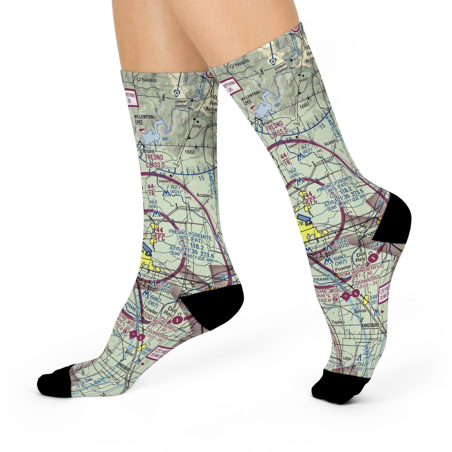 FAT Cushioned Crew Socks | Fresno Yosemite International Airport Socks