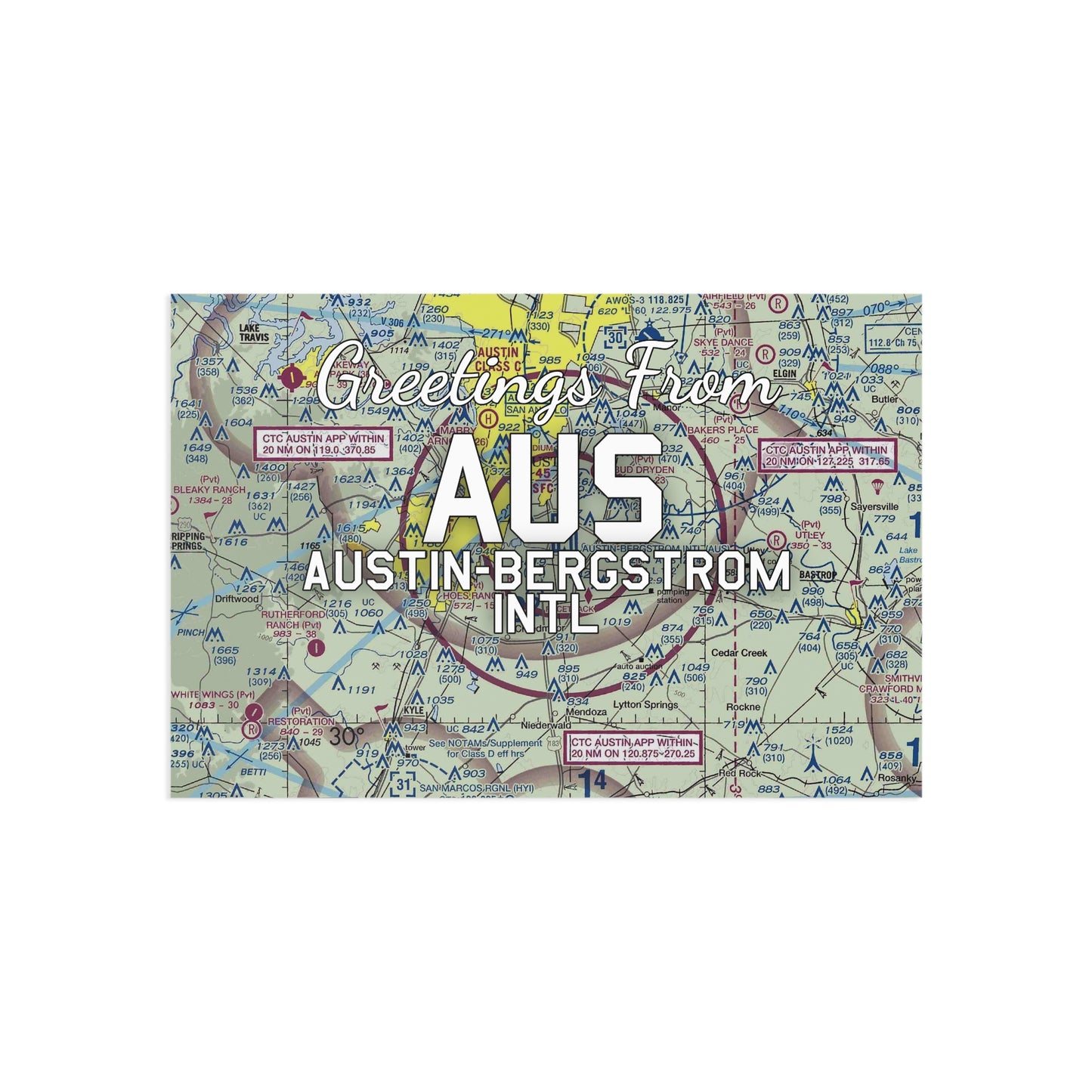 AUS Postcard | Austin-Bergstrom International Airport Card