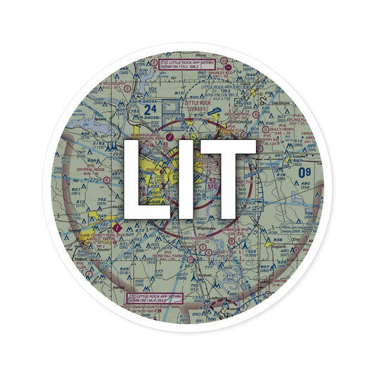 LIT Round Sticker | Bill and Hillary Clinton National/Adams Field Airport Sticker