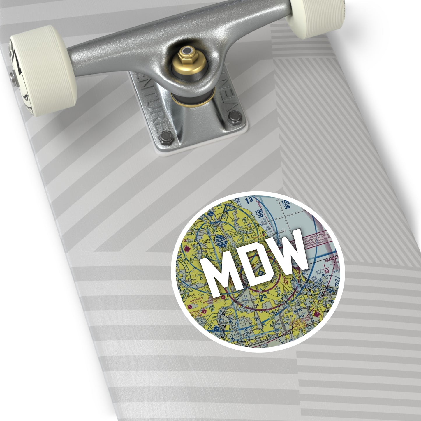 MDW Round Sticker | Chicago Midway International Airport Sticker