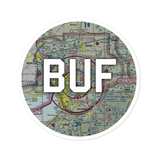 BUF Round Sticker | Buffalo Niagara International Airport Sticker