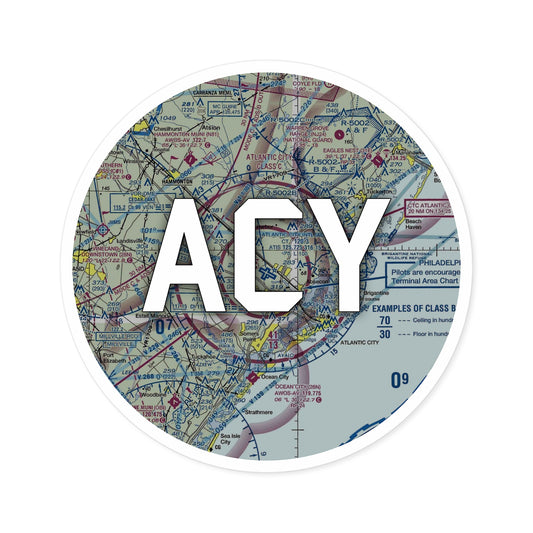 ACY Round Sticker | Atlantic City International Airport Sticker