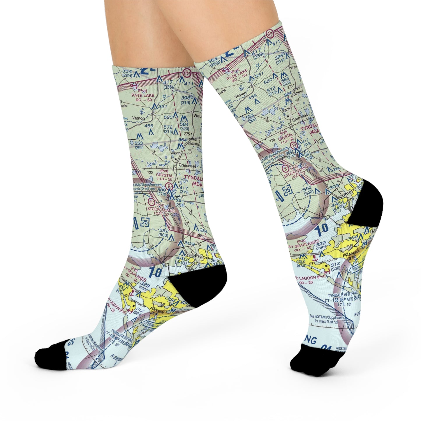 ECP Cushioned Crew Socks | Northwest Florida Beaches International Airport Socks