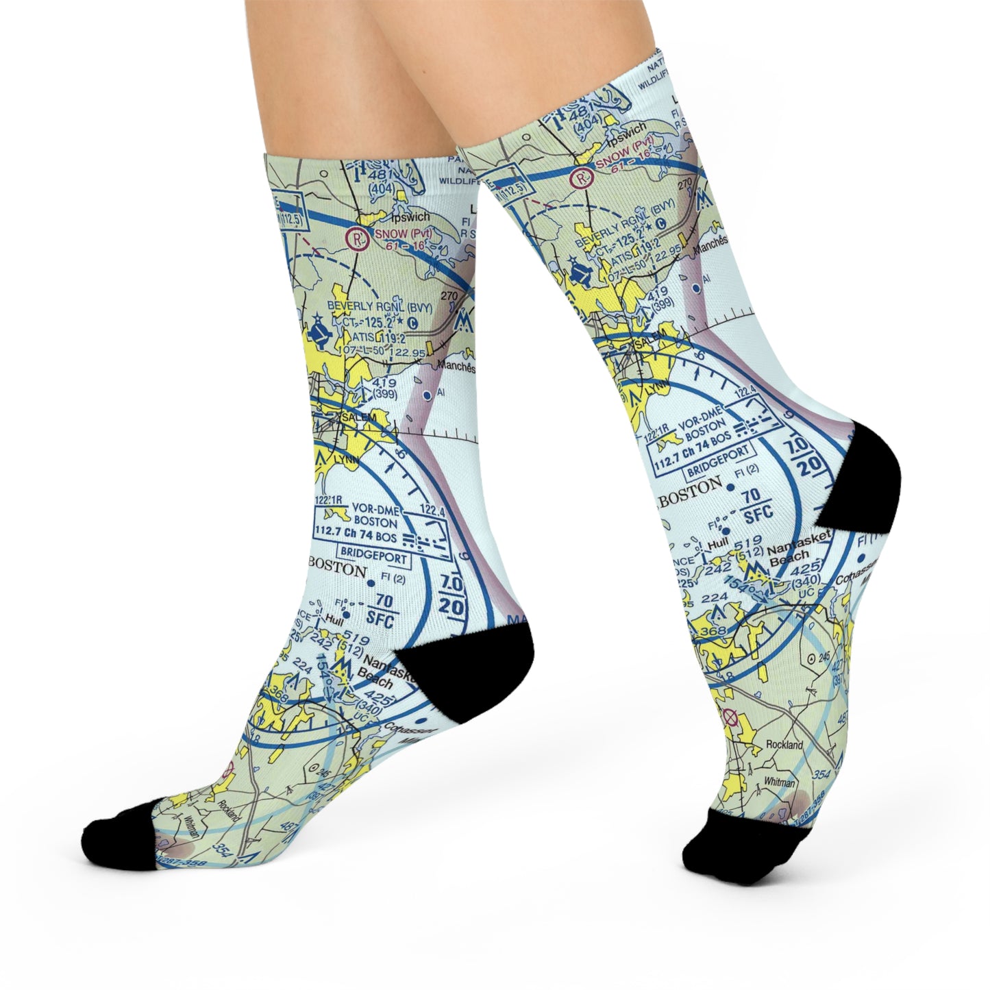 BOS Cushioned Crew Socks | General Edward Lawrence Logan International Airport Socks