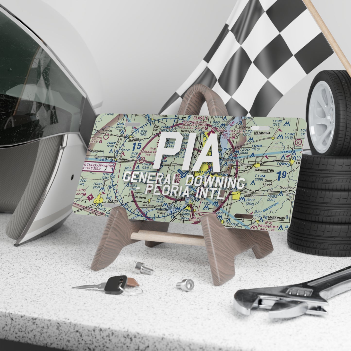 PIA Vanity Plate | General Downing - Peoria International Airport Vanity Plate