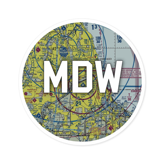 MDW Round Sticker | Chicago Midway International Airport Sticker