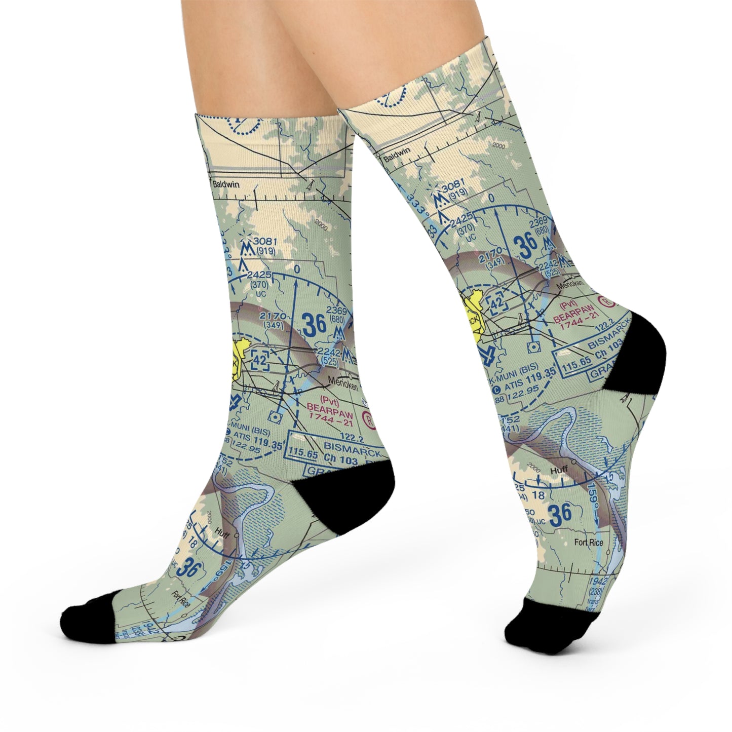 BIS Cushioned Crew Socks | Bismarck Municipal Airport Socks