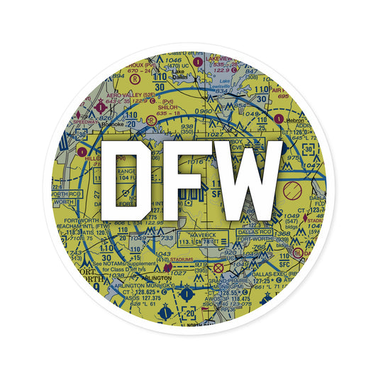 DFW Round Sticker | Dallas-Fort Worth International Sticker