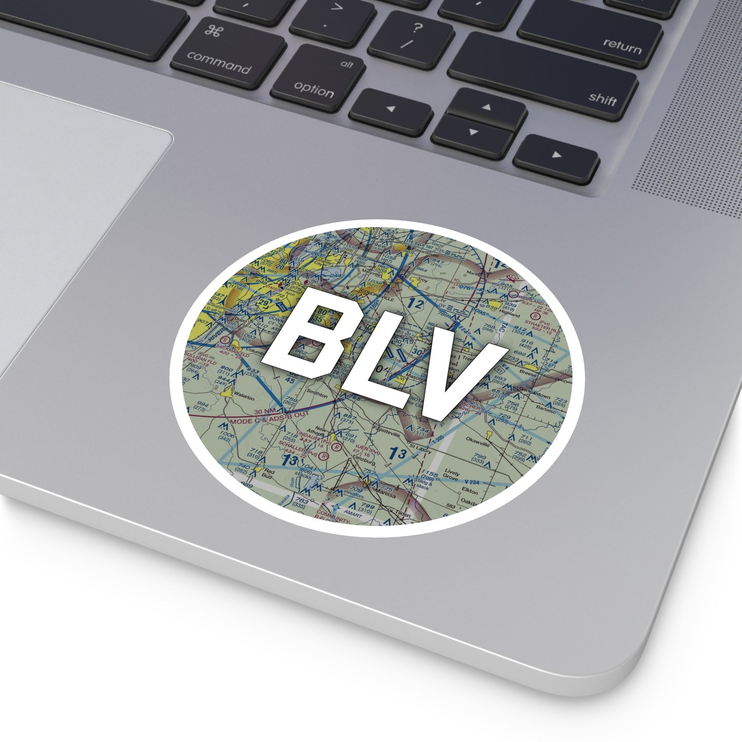 BLV Round Sticker | Scott AFB/Midamerica St Louis Airport Sticker