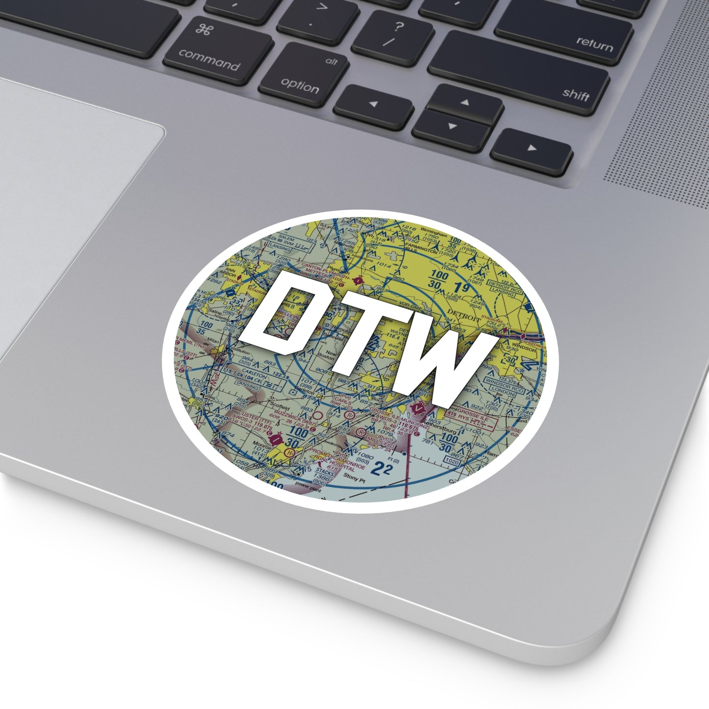 DTW Round Sticker | Detroit Metro Wayne County Airport Sticker