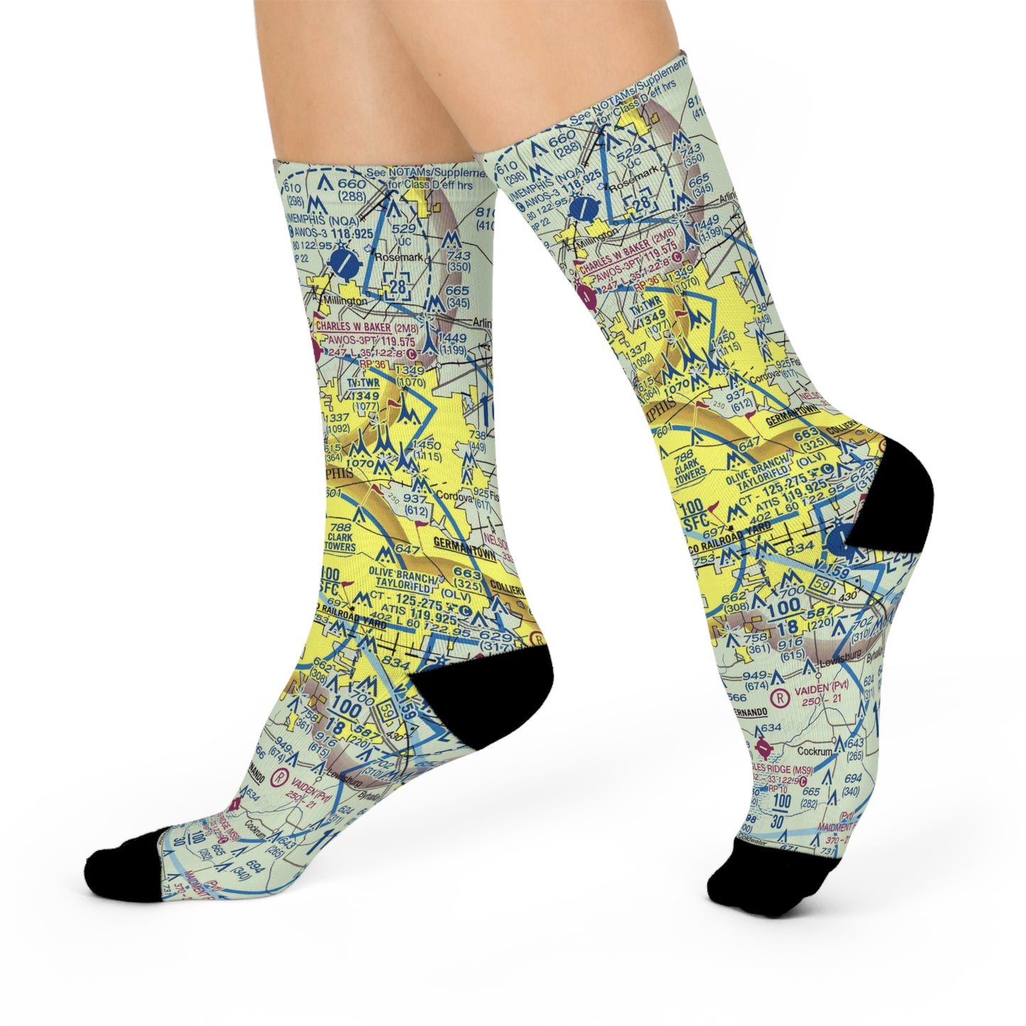 MEM Cushioned Crew Socks | Memphis International Airport Socks