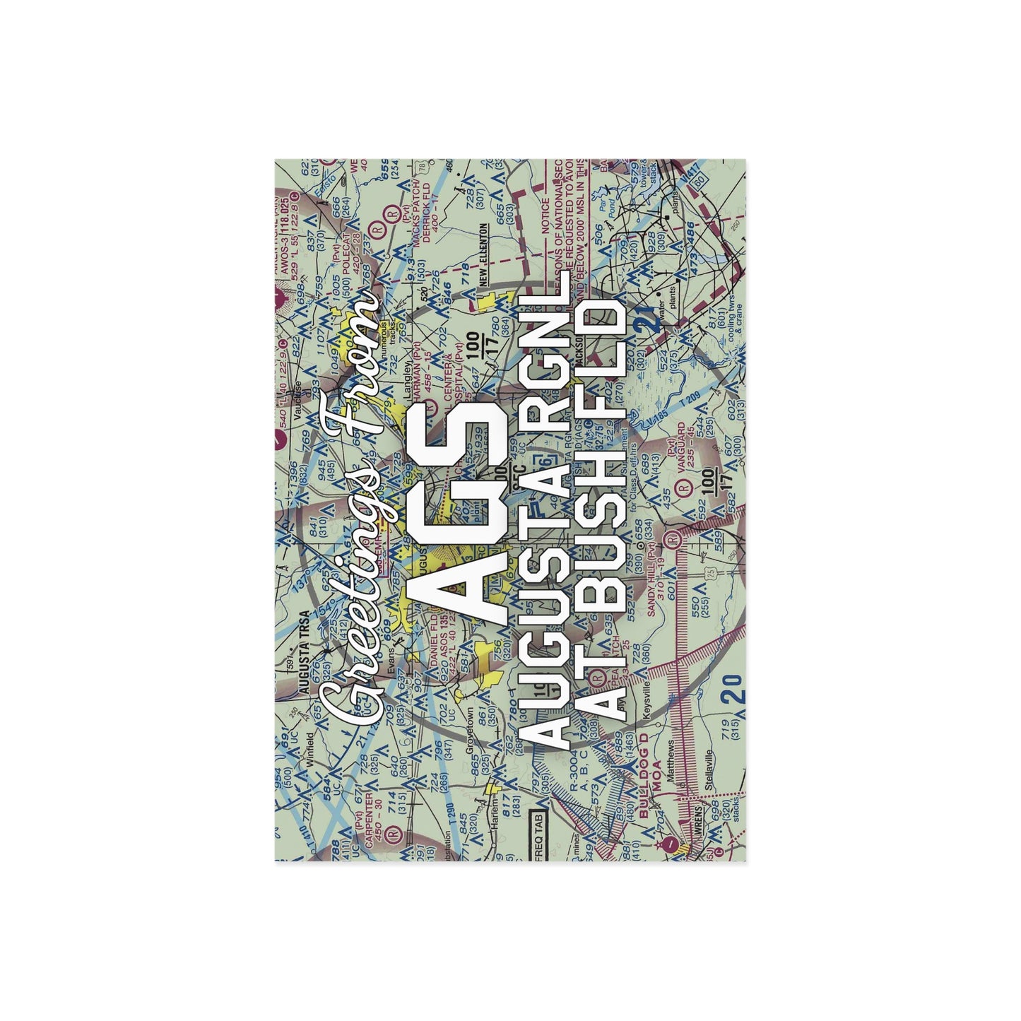 AGS Postcard | Augusta Regional At Bush Field Airport Card