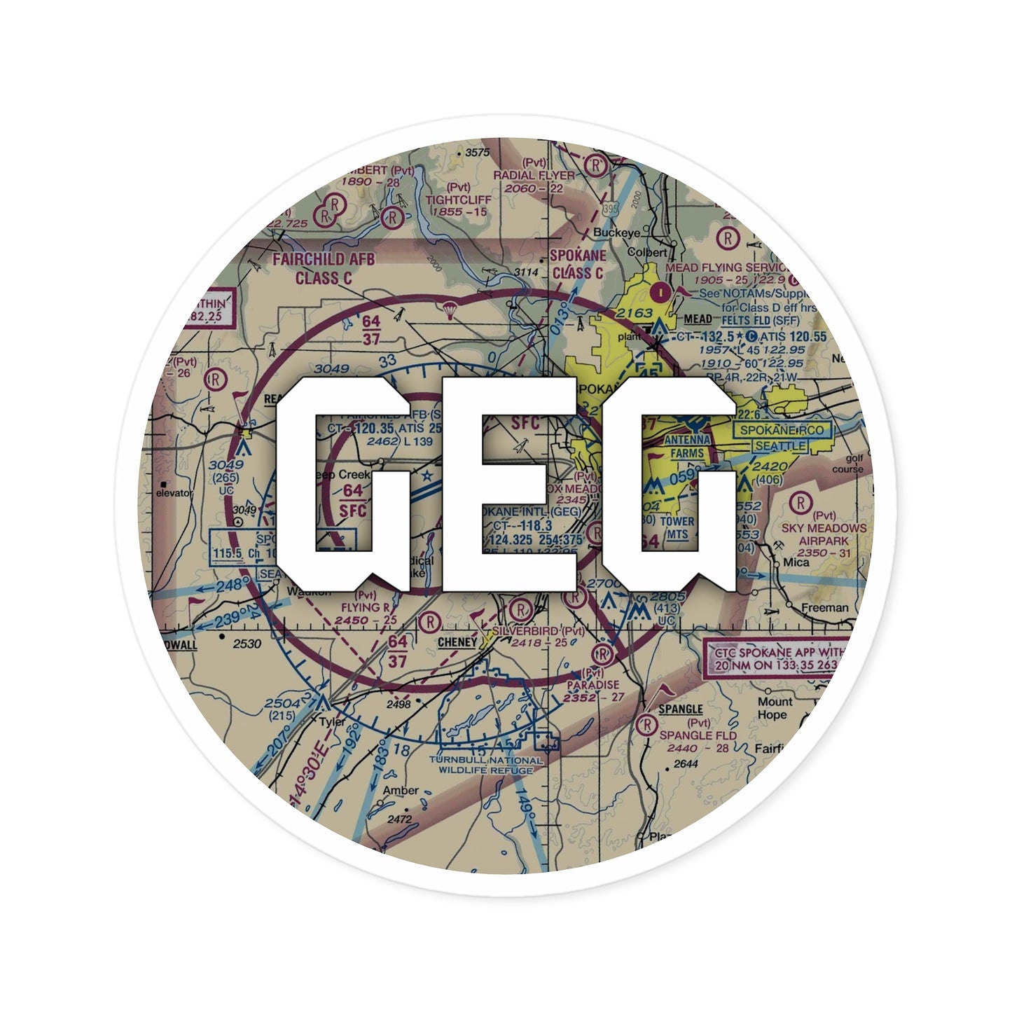 GEG Round Sticker | Spokane International Airport Sticker