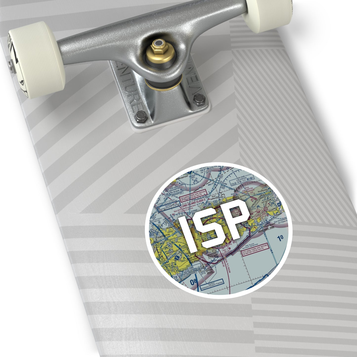 ISP Round Sticker | Long Island Mac Arthur Airport Sticker