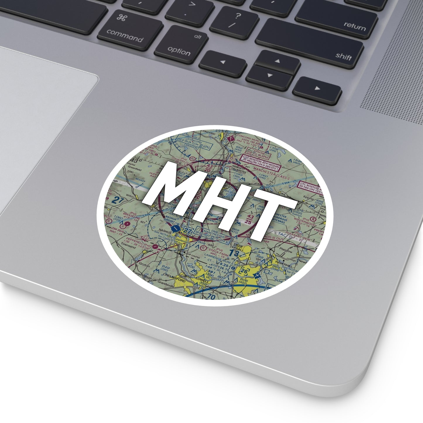 MHT Round Sticker | Manchester Boston Regional Airport Sticker