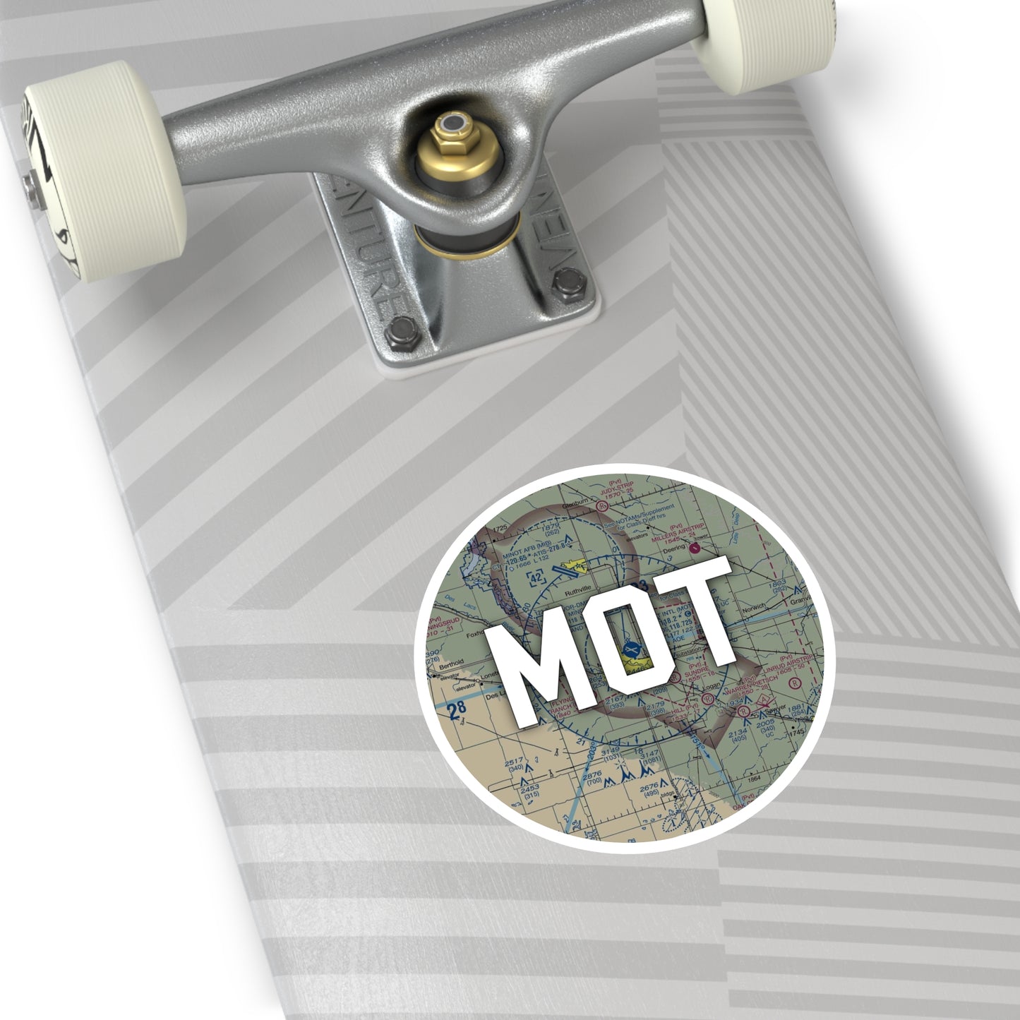 MOT Round Sticker | Minot International Airport Sticker