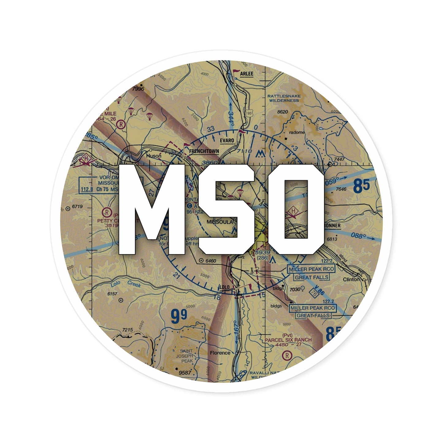 MSO Round Sticker | Missoula Montana Airport Sticker