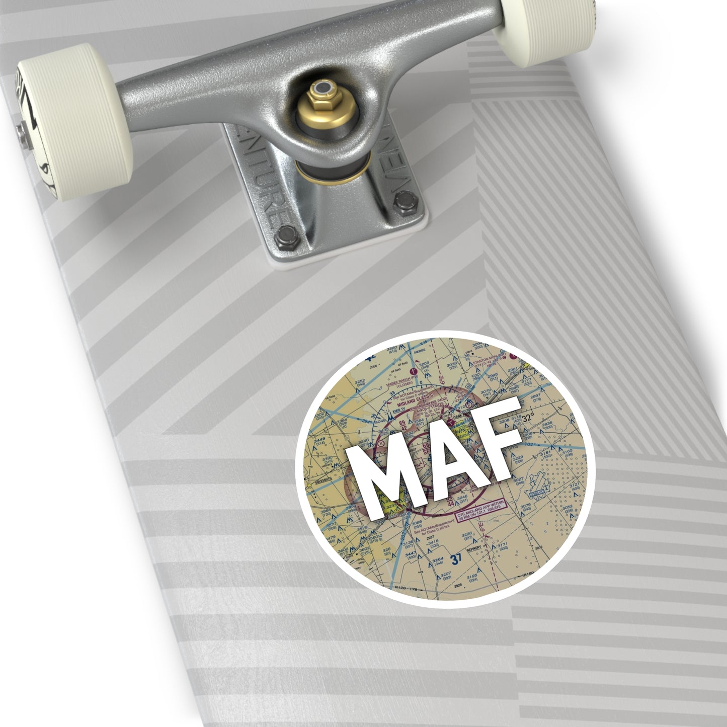 MAF Round Sticker | Midland International Air and Space Port Airport Sticker