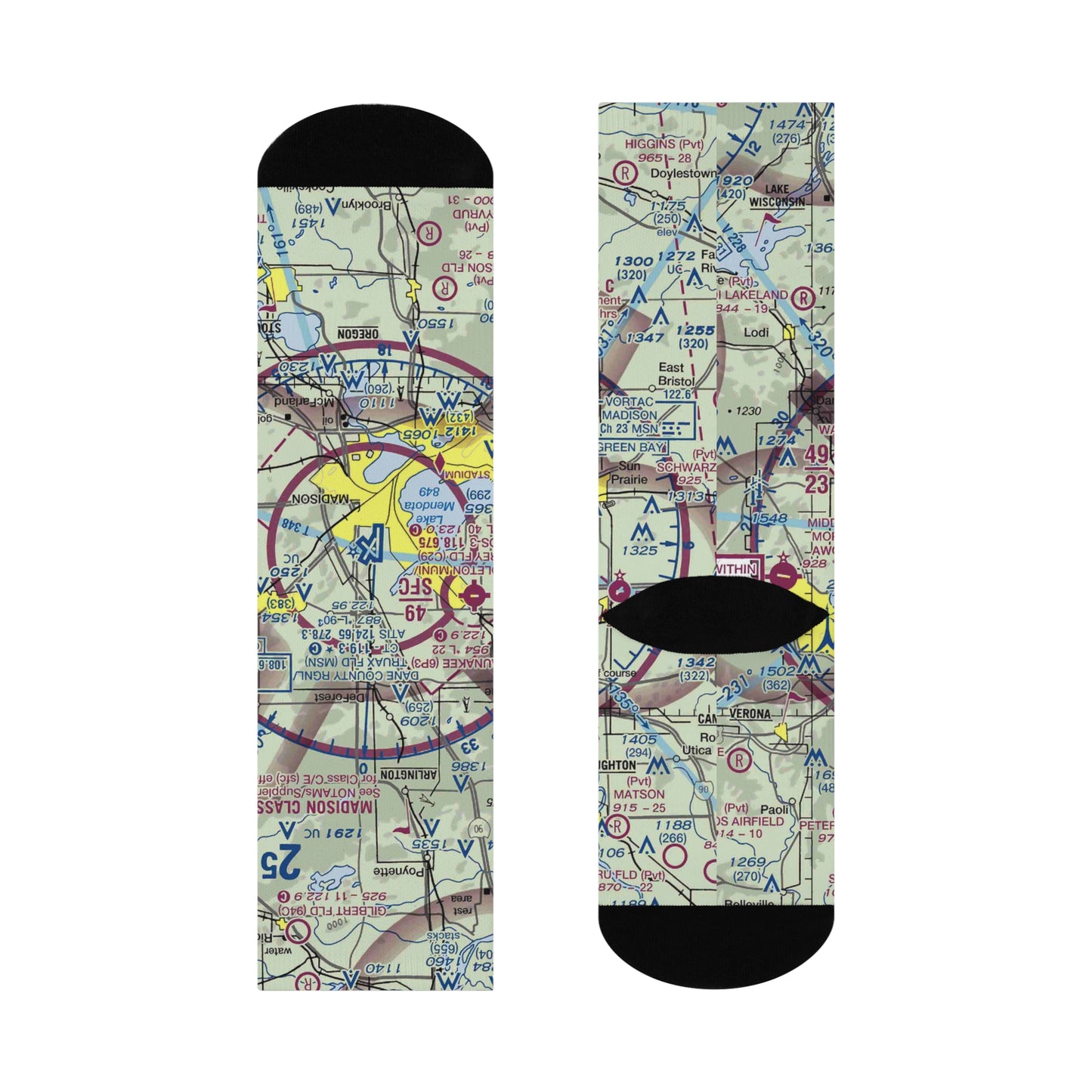 MSN Cushioned Crew Socks | Dane County Regional/Truax Field Airport Socks