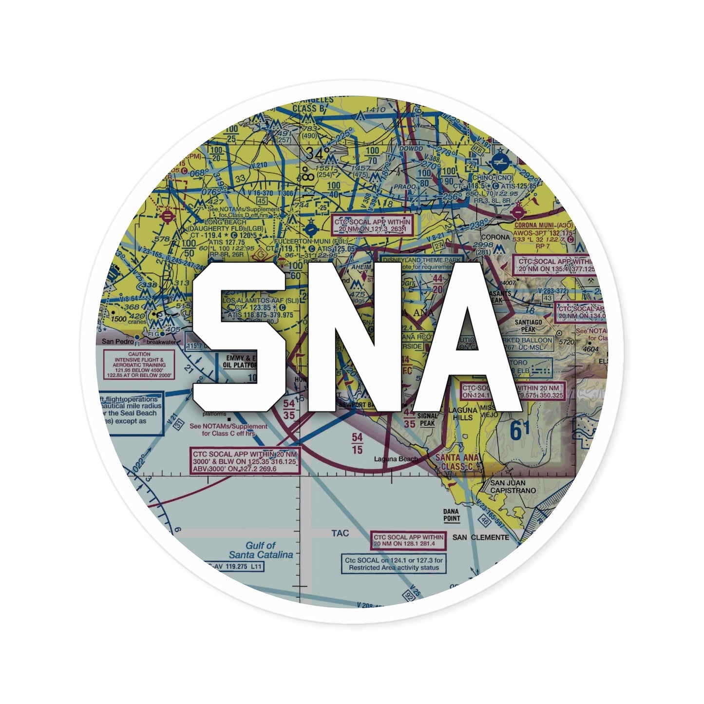 SNA Round Sticker | John Wayne/Orange County Airport Sticker