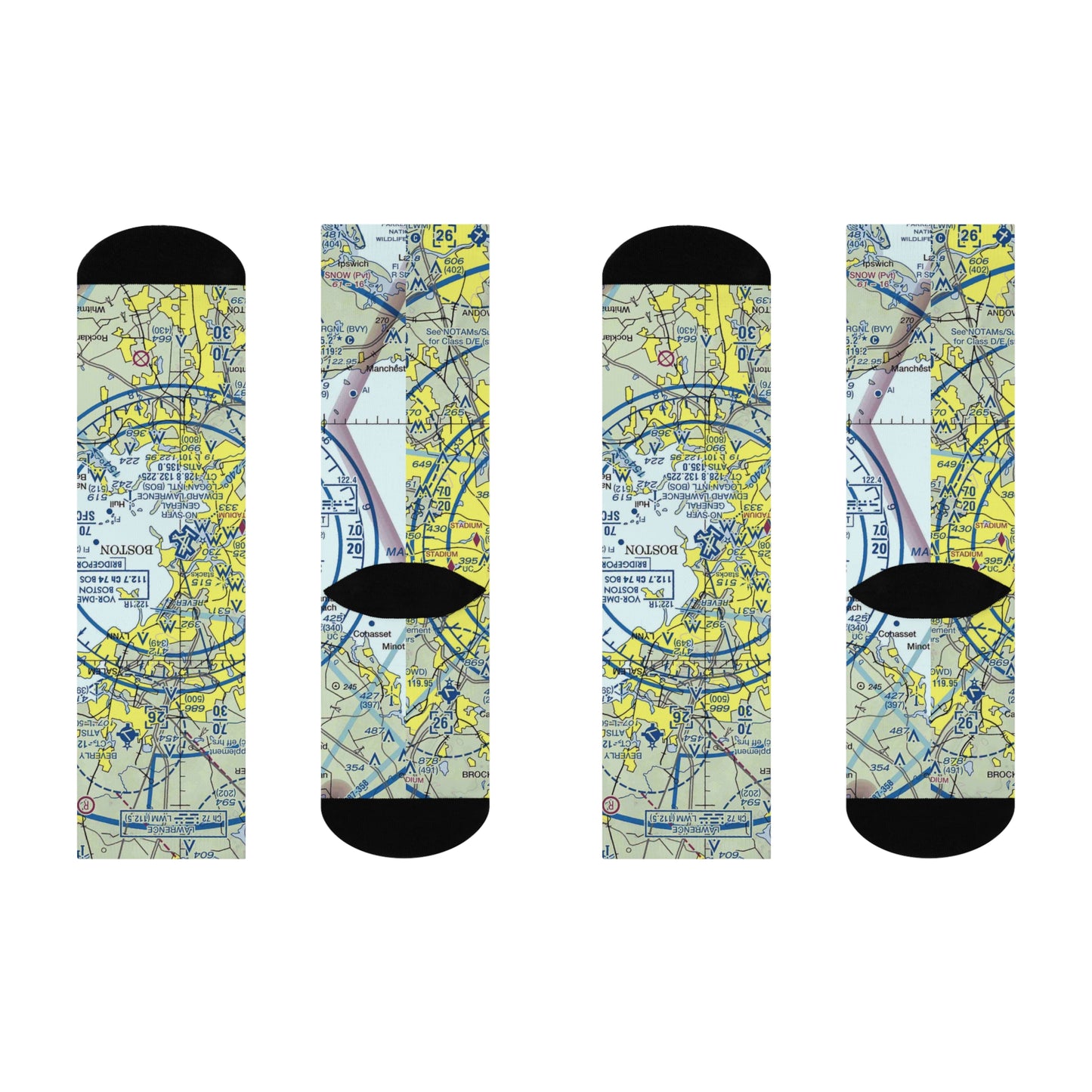 BOS Cushioned Crew Socks | General Edward Lawrence Logan International Airport Socks