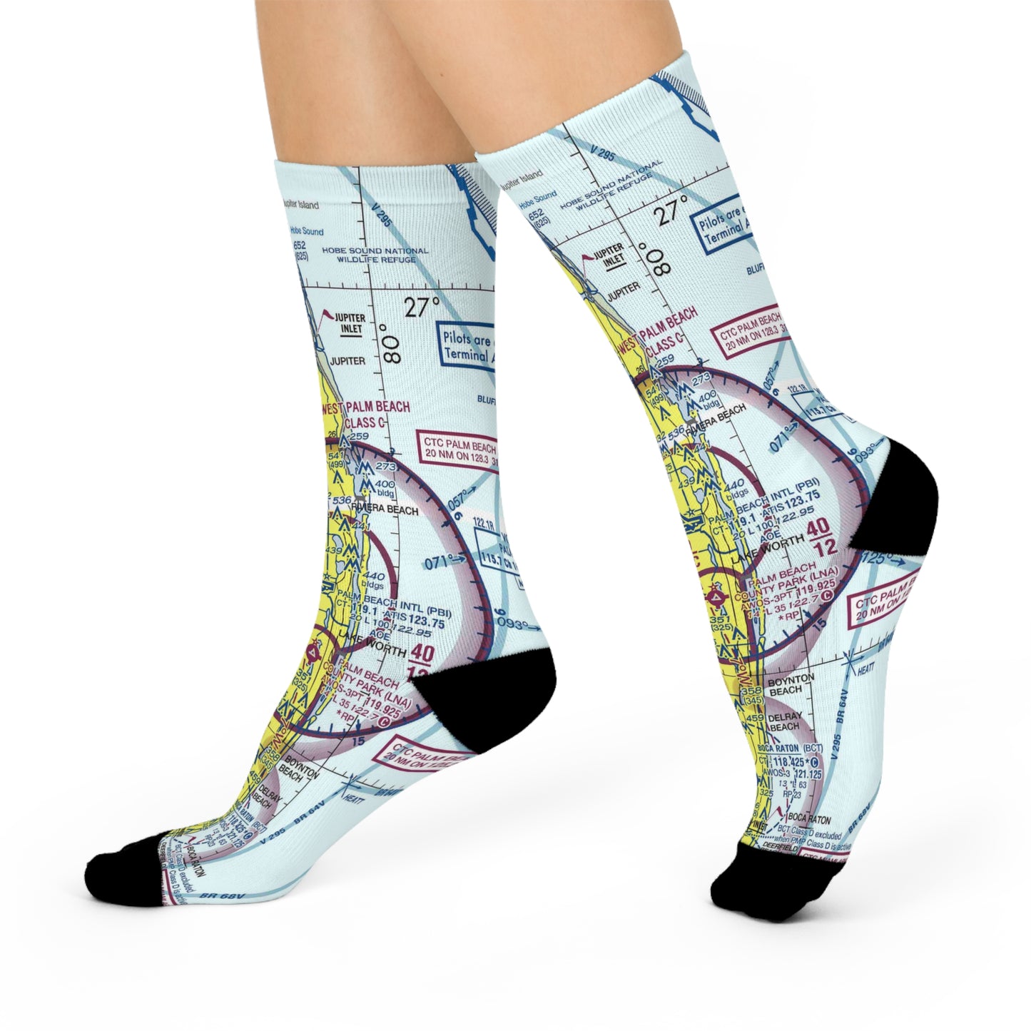 PBI Cushioned Crew Socks | Palm Beach International Airport Socks