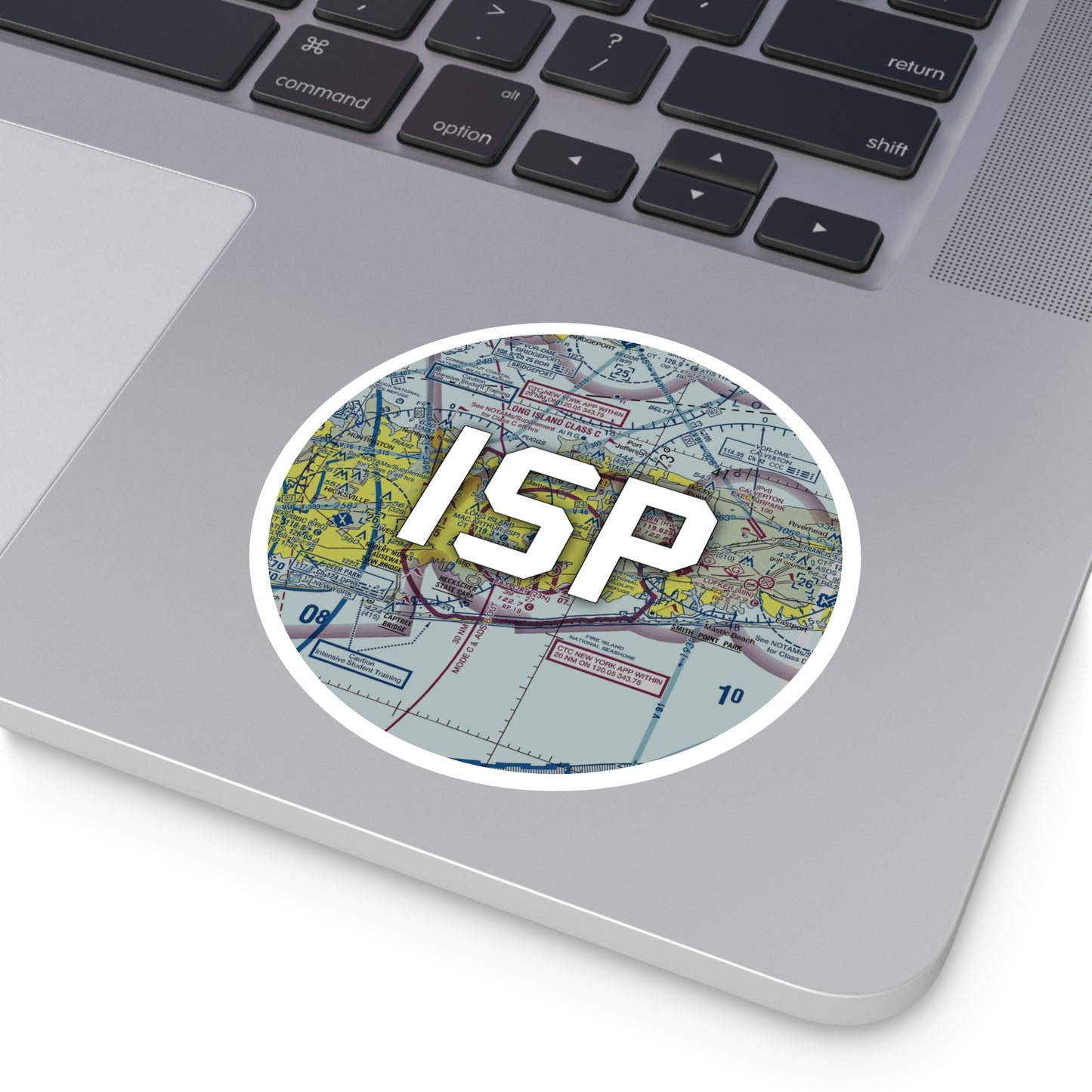 ISP Round Sticker | Long Island Mac Arthur Airport Sticker