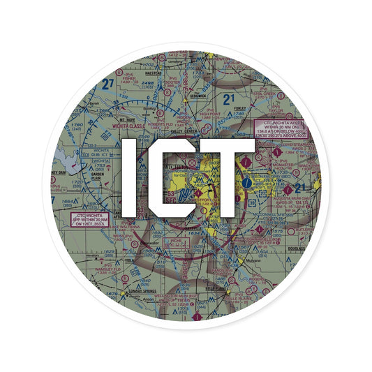 ICT Round Sticker | Wichita Dwight D Eisenhower National Airport Sticker