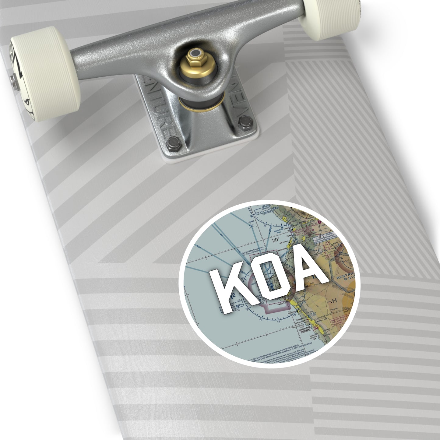 KOA Round Sticker | Ellison Onizuka Kona International At Keahole Airport Sticker