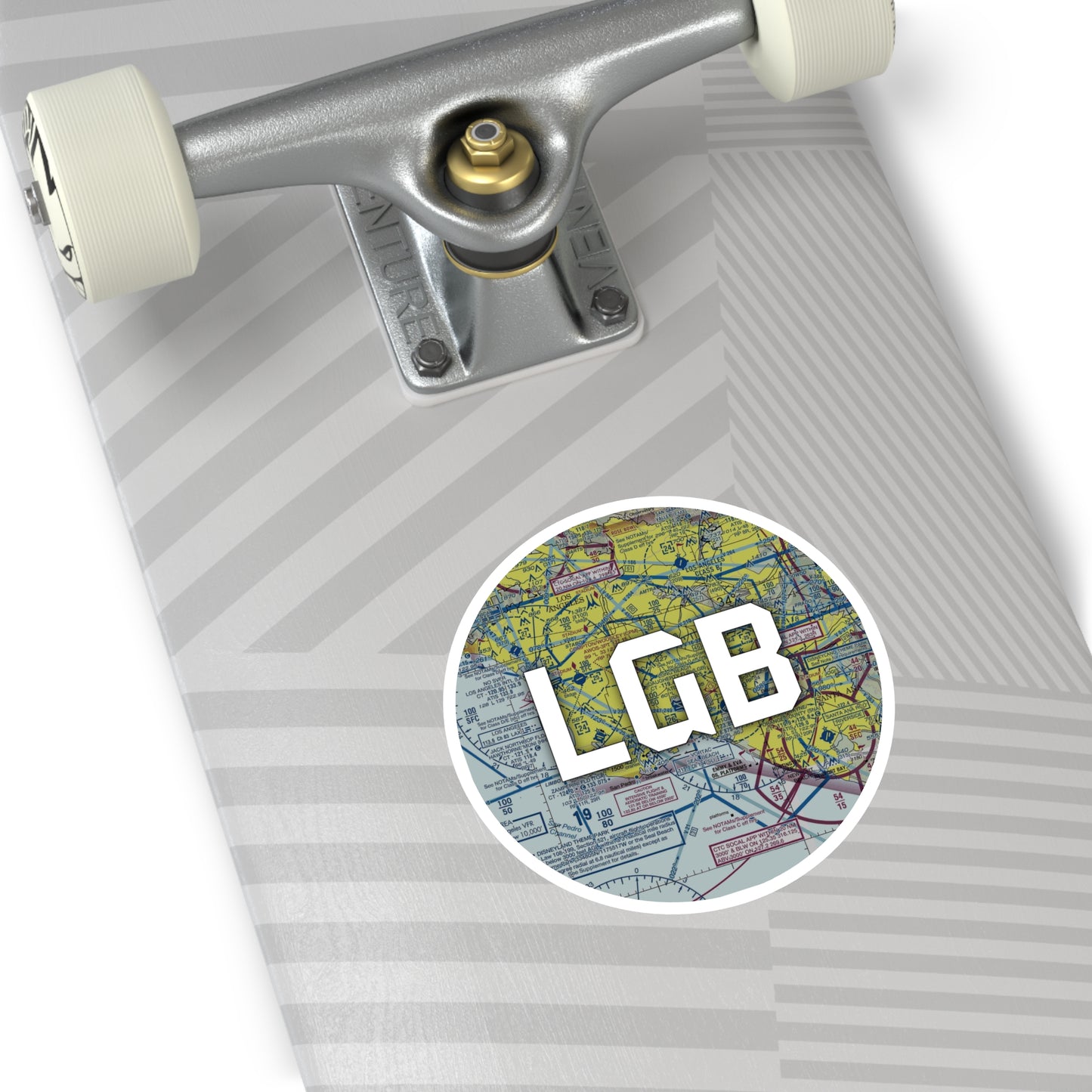 LGB Round Sticker | Long Beach (Daugherty Field) Airport Sticker