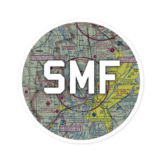 SMF Round Sticker | Sacramento International Airport Sticker