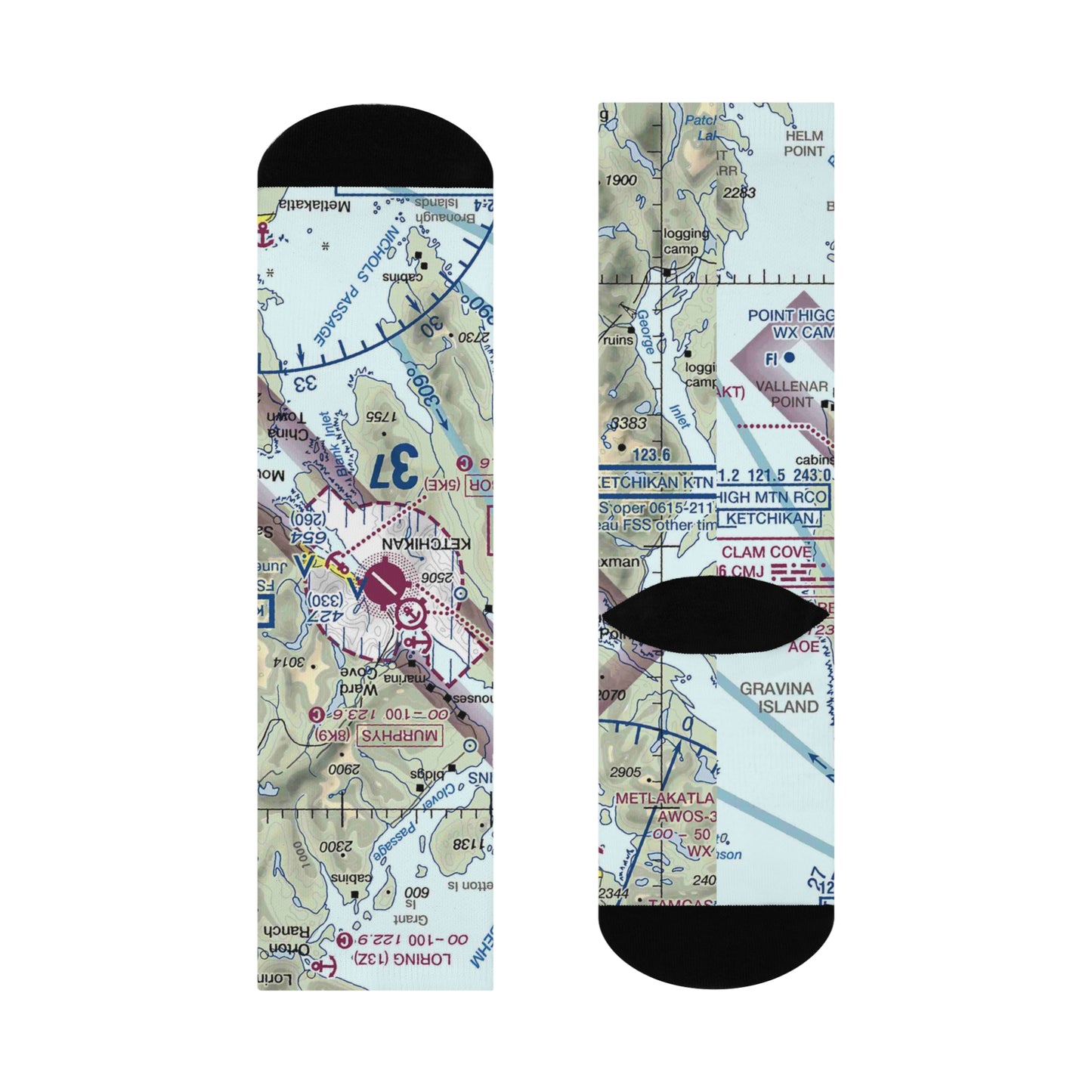 KTN Cushioned Crew Socks | Ketchikan International Airport Socks