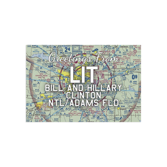 LIT Postcard | Bill and Hillary Clinton National/Adams Field Airport Card