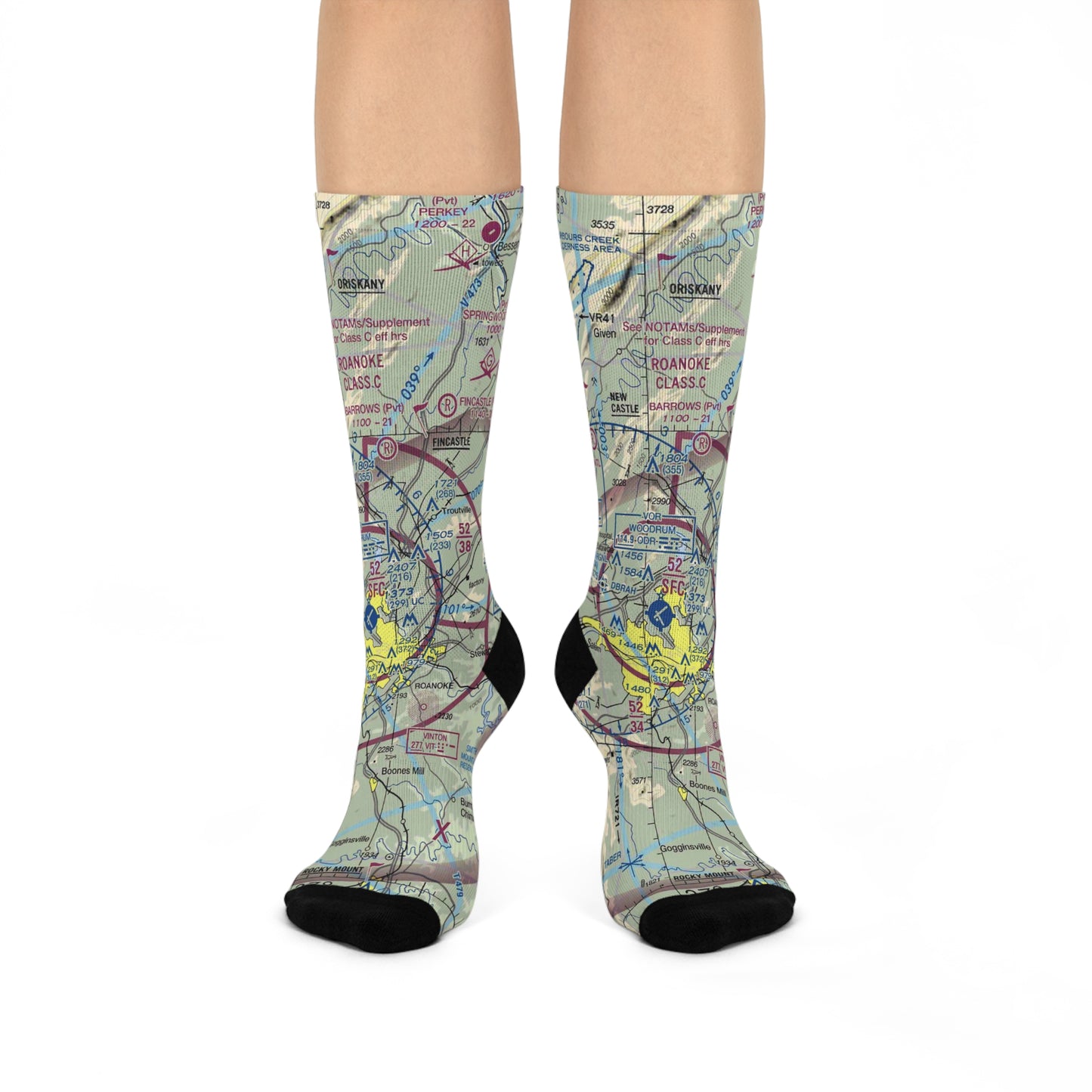 ROA Cushioned Crew Socks | Roanoke/Blacksburg Regional (Woodrum Field) Airport Socks