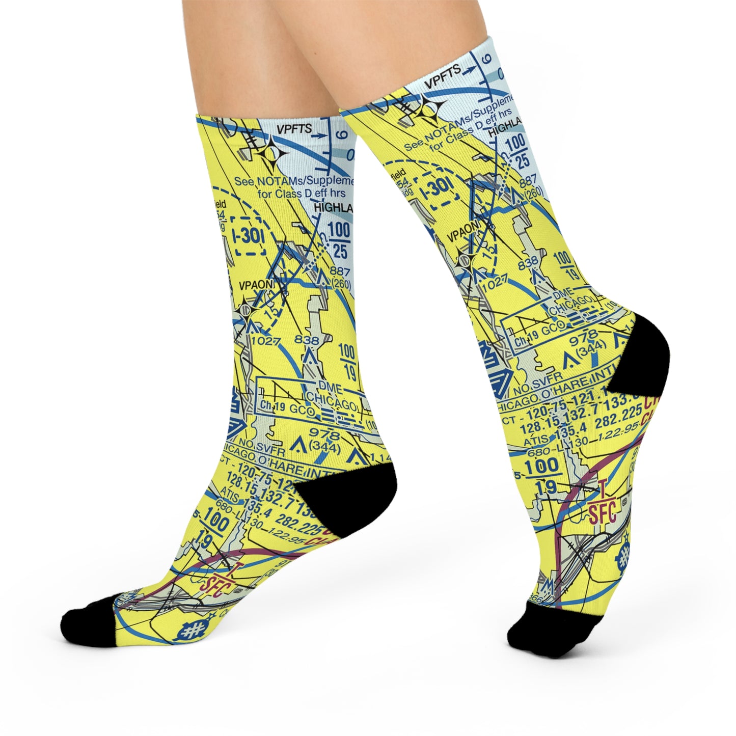 ORD Cushioned Crew Socks | Chicago O'Hare International Socks