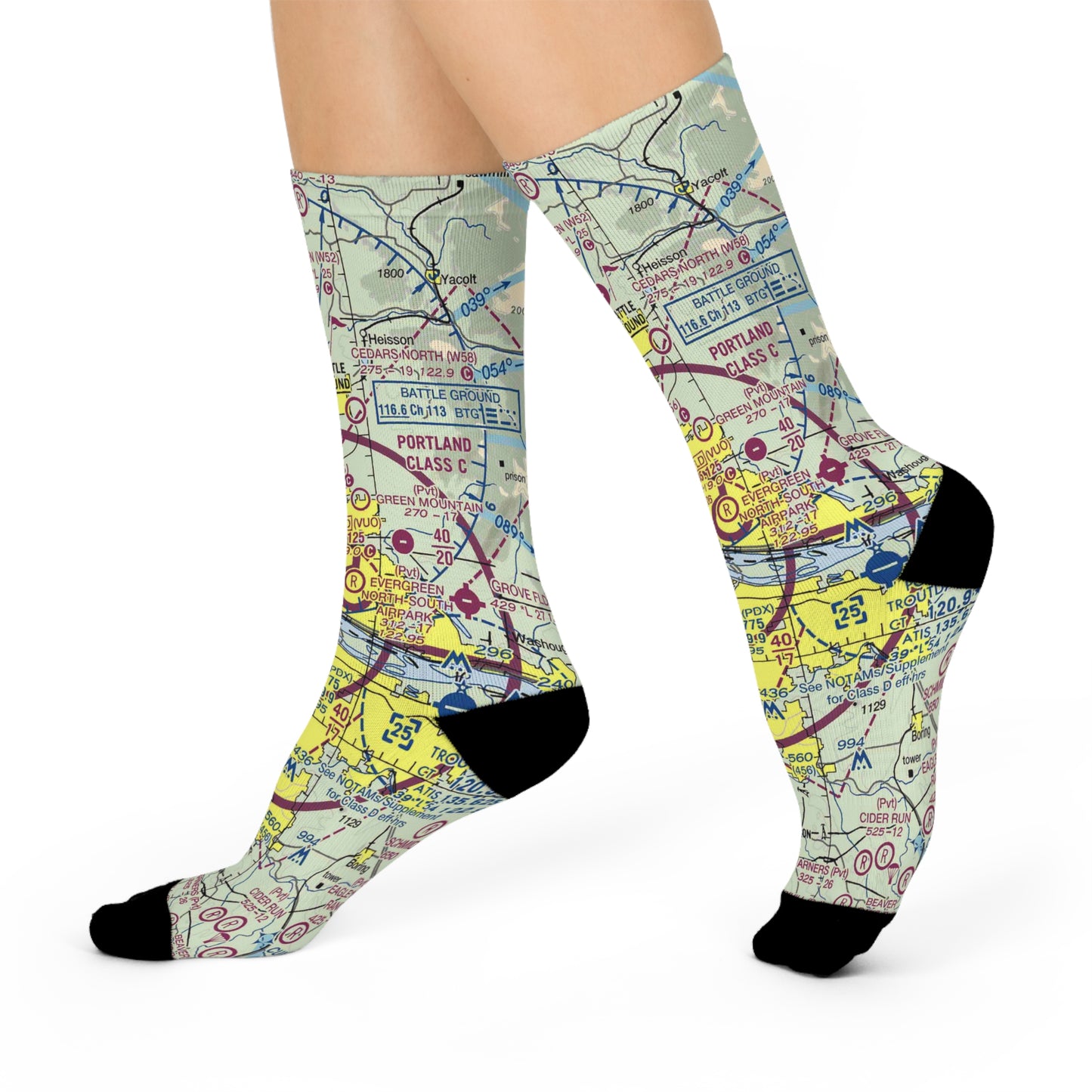 PDX Cushioned Crew Socks | Portland International Airport Socks